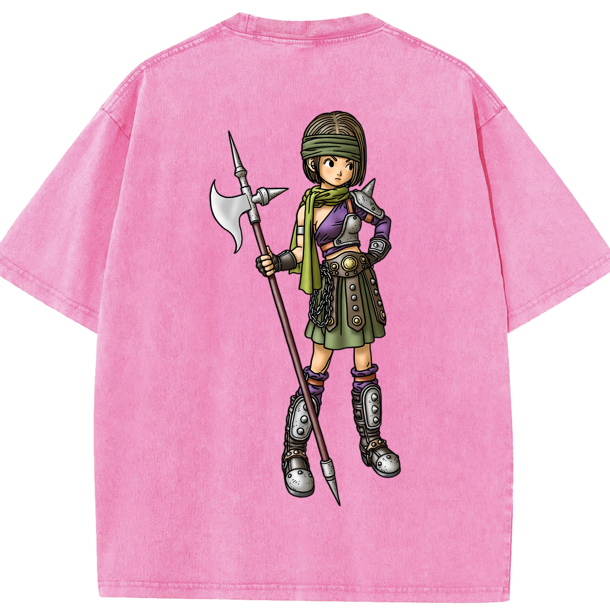 （画像用） ドラゴンクエスト Doragon Kuesuto Dragon Quest 綿100% ヴィンテージ風 半袖Tシャツ（背面プリント）